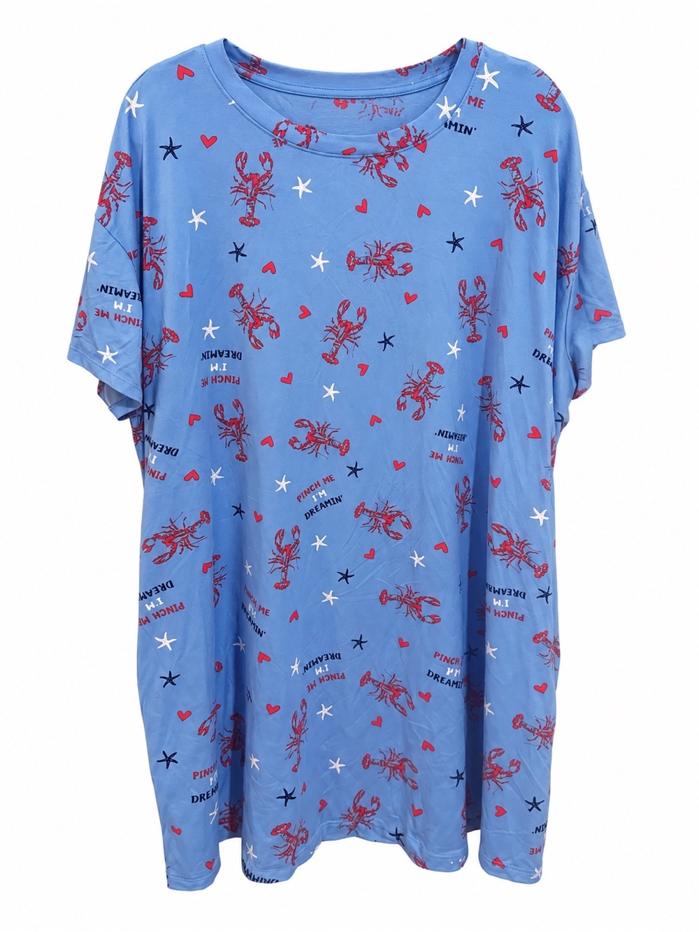 Blue Lobster-Print Women's Chemise Nightshirt
Size 2 ~ 3 X